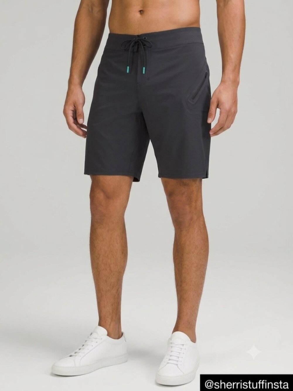 Lululemon El Current Board Shorts 9" Dark Gray Drawstring Mens Swimwear36